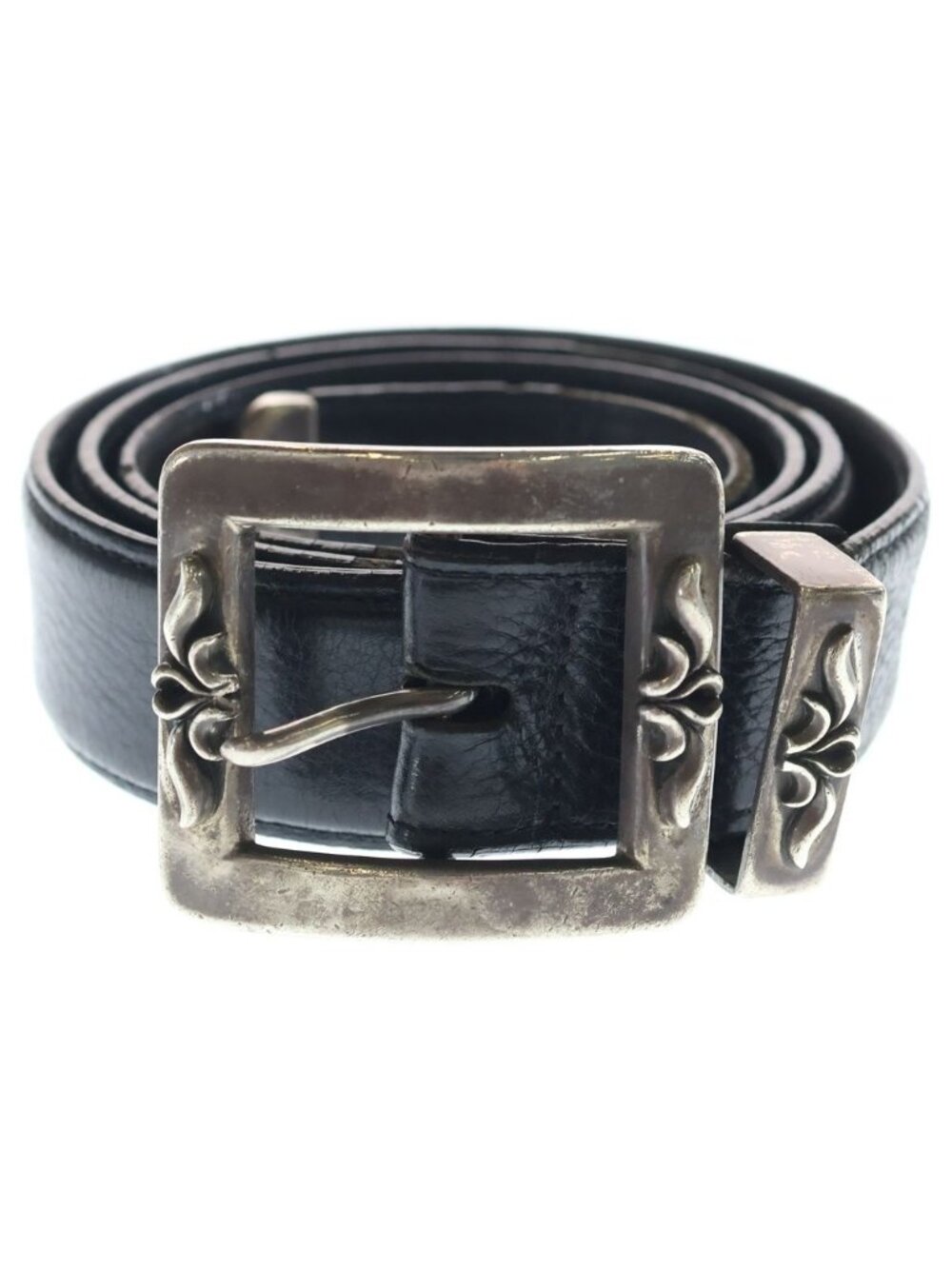 Chrome Hearts Blt Otj Leather Belt Black Silver
